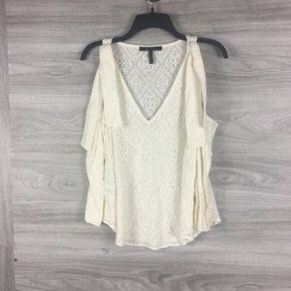 BCBGMAXAZRIA Embroidered Cold Shoulder Top - Picture 3 of 7